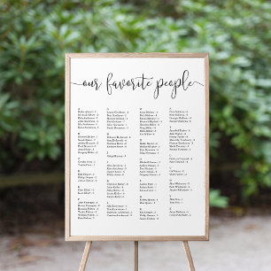 Affiche Nos gens préférés Graphique de sièges alphabétiq