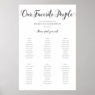 Affiche Nos Mariages préférés Sièges Graphique 6 Tableaux