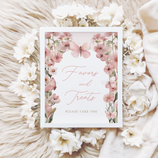 Affiche Nos petites filles papillon rose Faveurs et les cu (Créateur téléchargé)