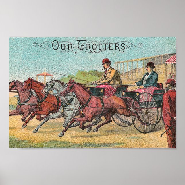 Affiche Nos Trotters Vintage Horse Racing (Devant)