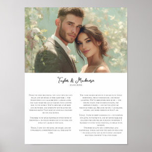 Affiche Nos Vœux de Mariage et Photo personnalisés Minimal