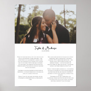 Affiche Nos Vœux de Mariage et Photo personnalisés Minimal