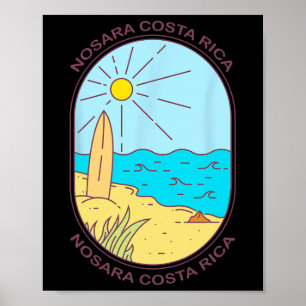 Affiche Nosara Costa Rica Plage Surfing 
