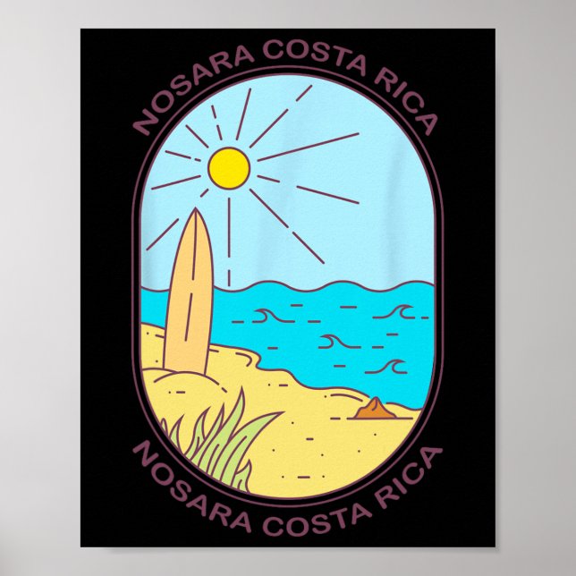 Affiche Nosara Costa Rica Plage Surfing  (Devant)