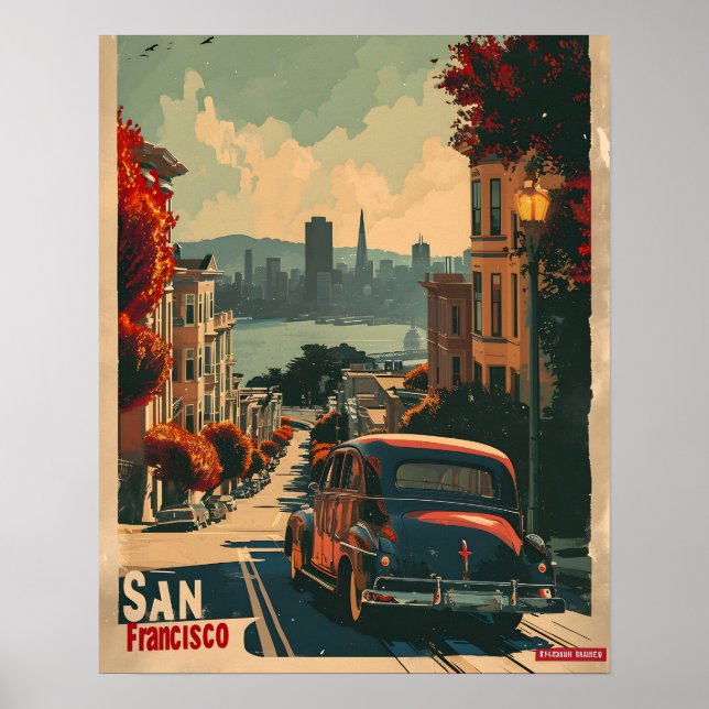 Affiche Nostalgie côtière de San Francisco Vintage (Devant)