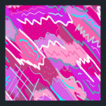 Affiche Nostalgie des années 90 Pop Art en Magenta<br><div class="desc">Art abstrait audacieux et amusant en rose et violet avec des marques et des accents expressifs.</div>