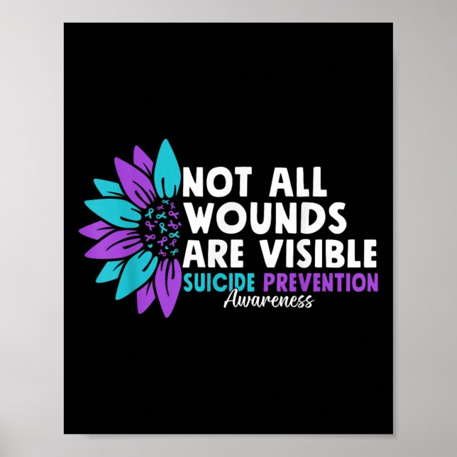 Affiche Not All Wounds Are Visible Suicide Awareness Menta (Devant)