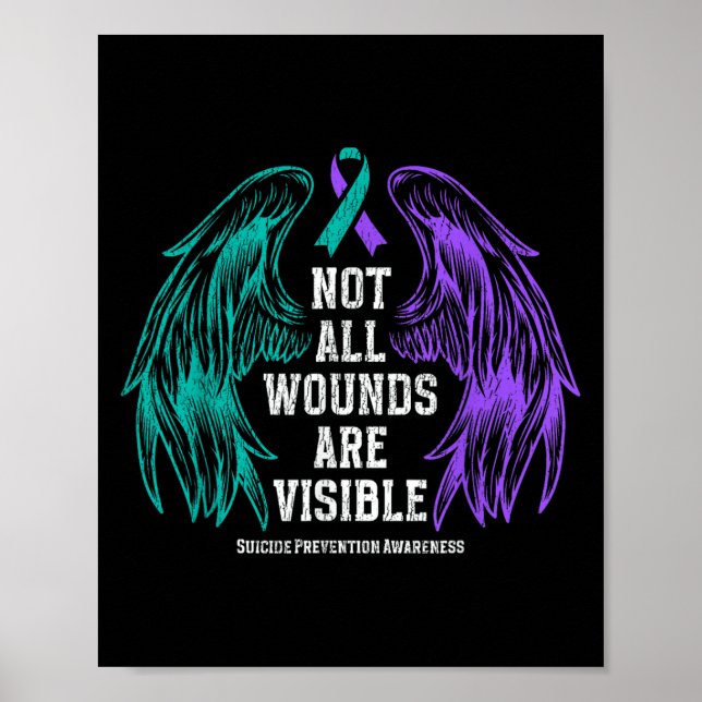 Affiche Not All Wounds Are Visible Suicide Prevention Awar (Devant)
