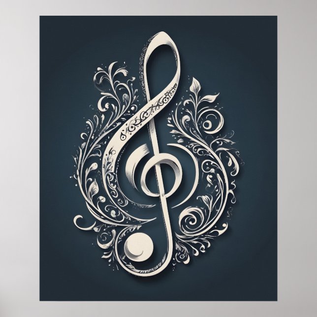 Affiche Note de clic de musique (Devant)
