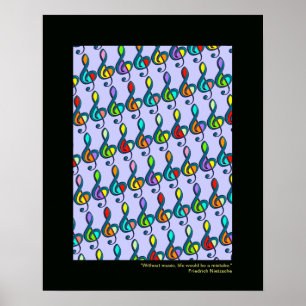 Affiche note de musique imprimé décoratif