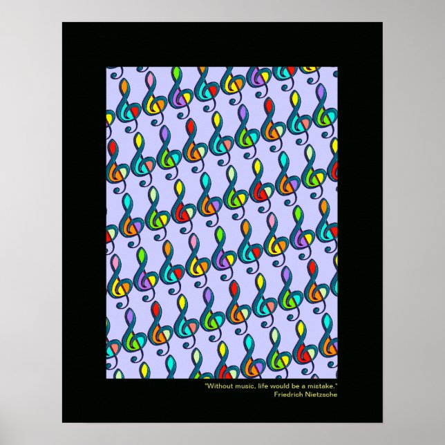 Affiche note de musique imprimé décoratif (Devant)