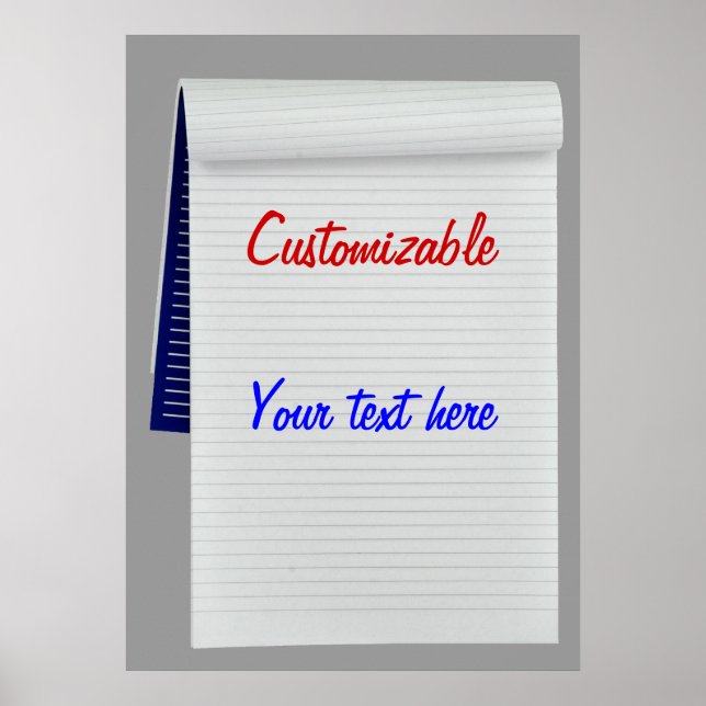 Affiche Notebook Notes Customizable (Devant)