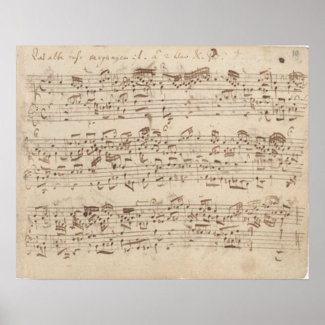 Affiche Notes de musique ancienne - Feuille de musique Bac (Devant)