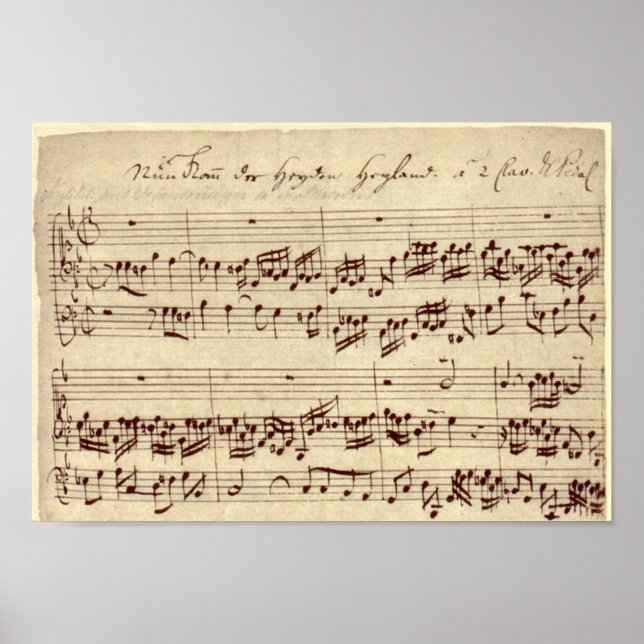 Affiche Notes de musique ancienne - Feuille de musique Bac (Devant)