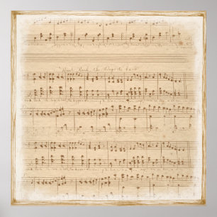 Affiche notes de musique beige vintage