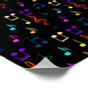 Affiche Notes de Musique Cadeaux pour Musiciens Amoureux d