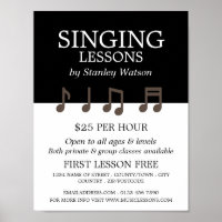 Notes de musique, leçons de vocalisme publicité