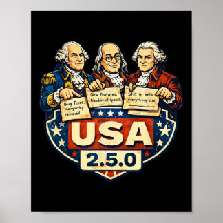 Affiche Notes de patch Usa 2.5.0 Pères fondateurs Drôle