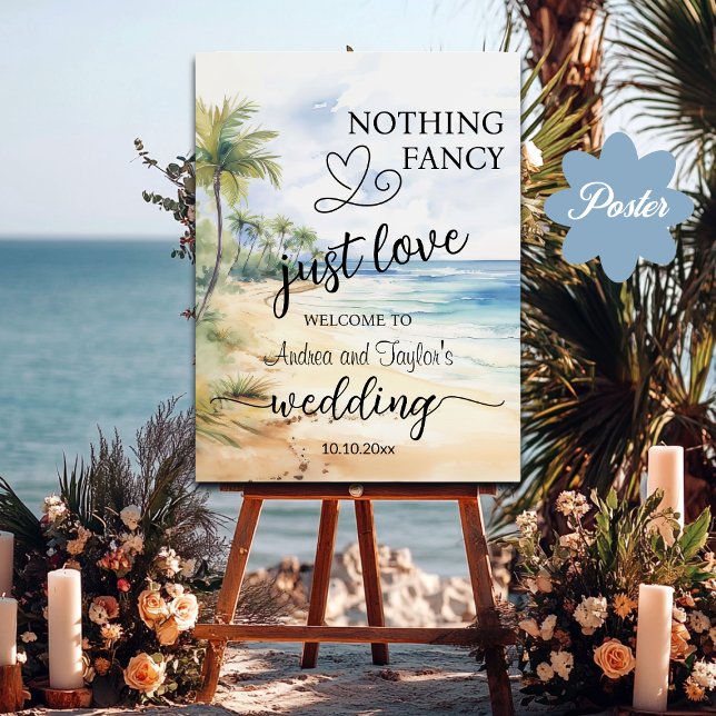 Affiche Nothing Fancy Just Love Elegant Wedding Welcome (Créateur téléchargé)