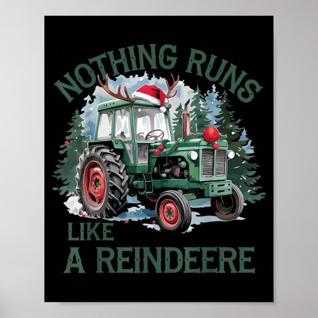 Affiche Nothing Runs Like A Reindeer Christmas Tractor Far (Devant)