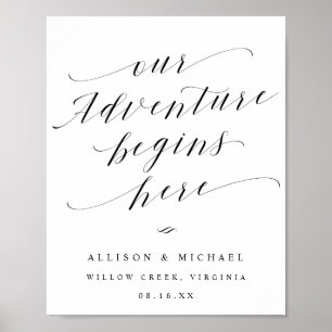 Affiche Notre aventure commence ici Script Mariage Sign