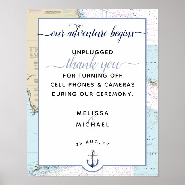 Affiche Notre aventure commence | #Nautical #Florida #Mari (Devant)