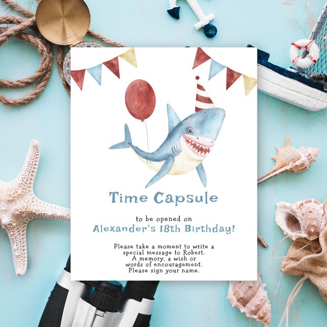 Affiche Notre bébé Shark Time Capsule 1er anniversaire (Créateur téléchargé)