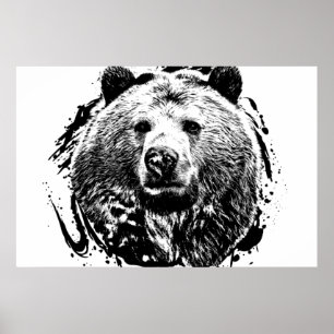 Affiche Notre Brun Animal Forêt Sauvage Jungle Nature Mond