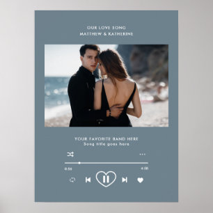 Affiche Notre Chanson d'Amour Personnalisé Photo Mariage D