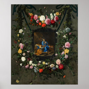 Affiche Notre Dame aux fleurs Art sacré