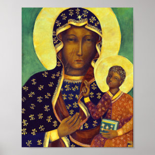 Affiche Notre-Dame de Czestochowa Icône de la Madone noire