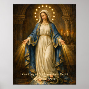 Affiche Notre-Dame de Grâce - Médaille Miraculeuse Art Pri