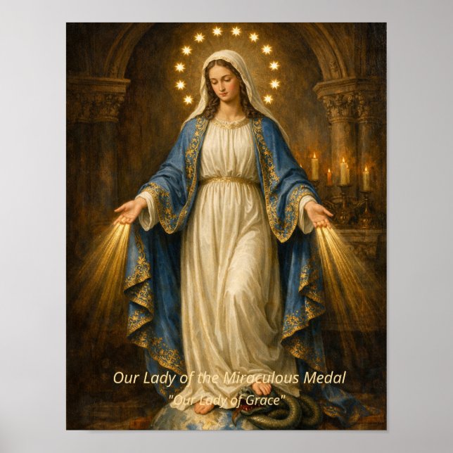 Affiche Notre-Dame de Grâce - Médaille Miraculeuse Art Pri (Devant)