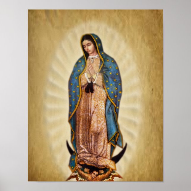 Affiche Notre Dame de Guadalupe Image Dévotionnelle. (Devant)