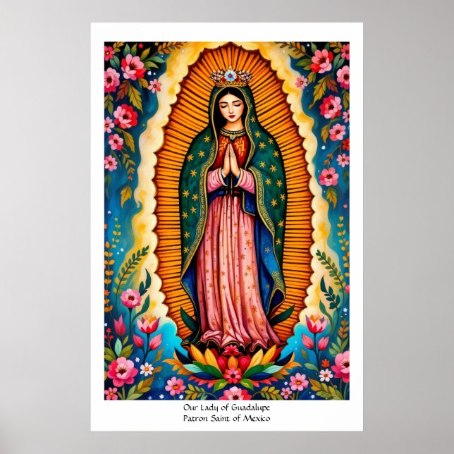 Affiche Notre-Dame de Guadalupe Patron Saint du Mexique (Devant)