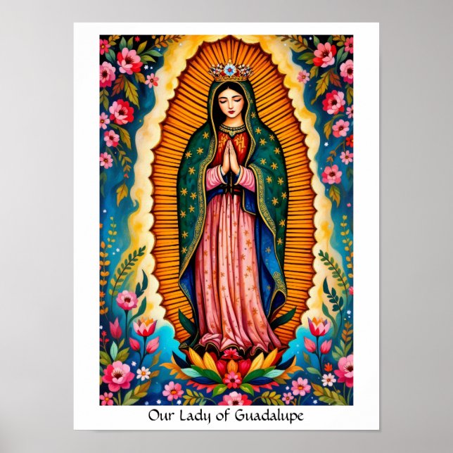 Affiche Notre-Dame de Guadalupe Patron Saint du Mexique (Devant)