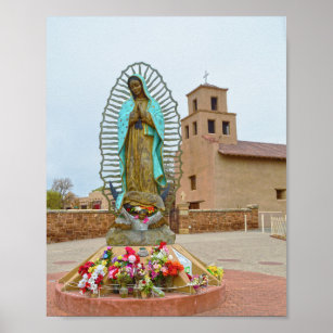 Affiche Notre-Dame de Guadalupe, Père Noël Fe, Nouveau-Mex