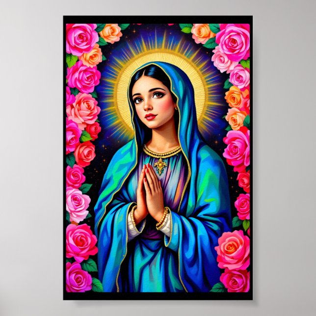 Affiche Notre-Dame de Guadalupe priant Vierge Marie Petite (Devant)
