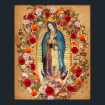 Affiche Notre-Dame de Guadalupe Vierge Marie Catholique Me<br><div class="desc">Notre-Dame de Guadalupe est une image miraculeuse de la Vierge Marie quittée Miraculeusement sur Saint Juan Diegos Tilma en 1531, pendant les visions, apparitions et messages laissés comme révélations privées. Il est situé à Mexico City, le sanctuaire catholique le plus visité au monde. Le Corpus Christi est le mot latin...</div>