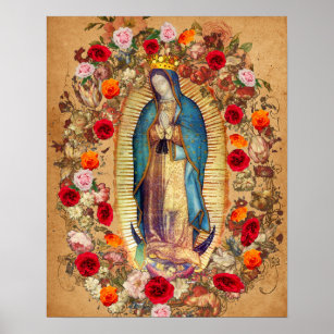 Affiche Notre-Dame de Guadalupe Vierge Marie Catholique Me