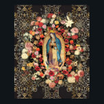 Affiche Notre-Dame de Guadalupe Vierge Marie Colorée<br><div class="desc">Notre-Dame de Guadalupe est une image miraculeuse de la Vierge Marie quittée Miraculeusement sur Saint Juan Diegos Tilma en 1531, pendant les visions, apparitions et messages laissés comme révélations privées. Il est situé à Mexico City, le sanctuaire catholique le plus visité au monde. Le Corpus Christi est le mot latin...</div>