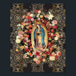 Affiche Notre-Dame de Guadalupe Vierge Marie Colorée<br><div class="desc">Notre-Dame de Guadalupe est une image miraculeuse de la Vierge Marie quittée Miraculeusement sur Saint Juan Diegos Tilma en 1531, pendant les visions, apparitions et messages laissés comme révélations privées. Il est situé à Mexico City, le sanctuaire catholique le plus visité au monde. Le Corpus Christi est le mot latin...</div>