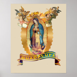 Affiche Notre-Dame de Guadalupe Vierge Marie Mexico Cathol