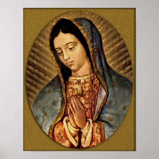 Affiche Notre Dame de Gusdalupe Patronesse des Amériques. (Devant)