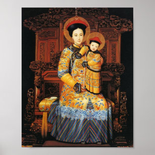 Affiche Notre-Dame de la Chine (中 华 圣 母, 中 聖 華) Vierge chi