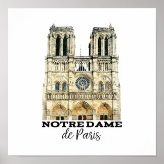 Affiche Notre-Dame de Paris Souvenir France Cathédrale