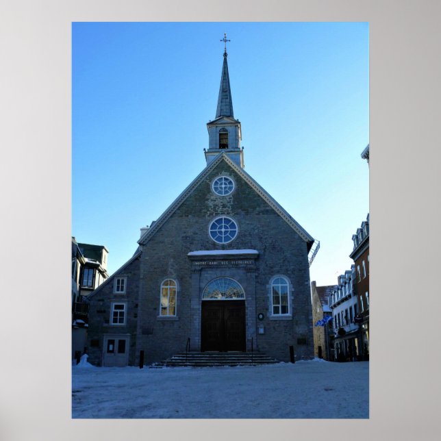 Affiche Notre Dame des Victoires, Vieux Québec, Canada (Devant)