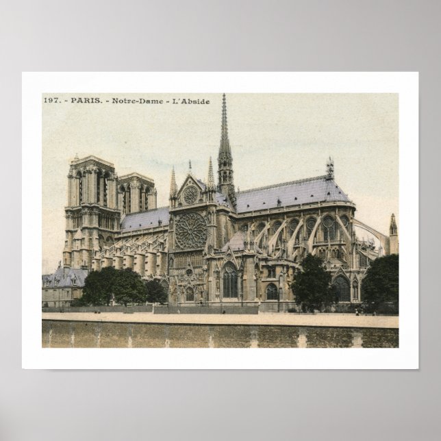 Affiche Notre Dame, Paris Vintage (Devant)