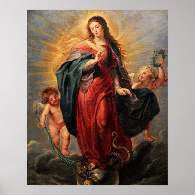 Affiche Notre Dame Vierge Immaculée Coeur de Marie 3 Poste (Devant)