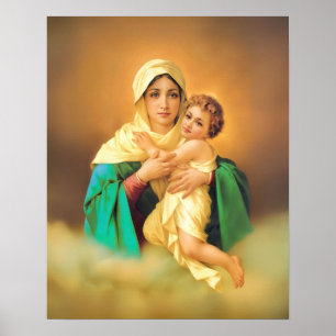 Affiche Notre Dame Vierge Marie Refuge Pécheurs Saint Cath